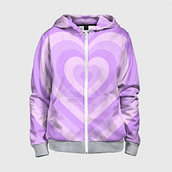 Детская толстовка на молнии Hearts purple
