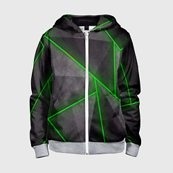 Детская толстовка на молнии Stripes Abstract green