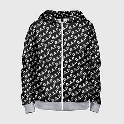 Толстовка на молнии детская B A P black n white pattern, цвет: 3D-меланж