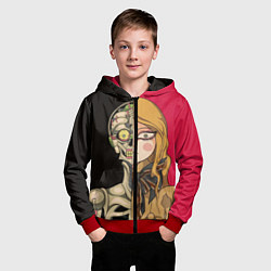 Толстовка на молнии детская M3GAN vs ANDROID, цвет: 3D-красный — фото 2