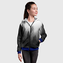 Толстовка на молнии детская Красивый лес и туман, цвет: 3D-синий — фото 2