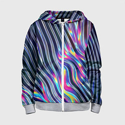 Толстовка на молнии детская Металлический блеск, цвет: 3D-меланж