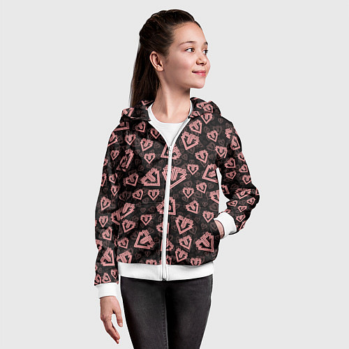 Детская толстовка на молнии Big bang pattern / 3D-Белый – фото 4