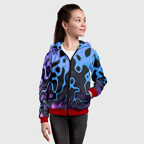 Детская толстовка на молнии Смешение фракций / 3D-Красный – фото 4