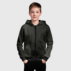 Толстовка на молнии детская Чёрные геометрические металлические листы, цвет: 3D-черный — фото 2