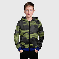 Толстовка на молнии детская Камуфляж яркий, цвет: 3D-синий — фото 2
