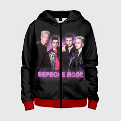 Толстовка на молнии детская 80s Depeche Mode neon, цвет: 3D-красный