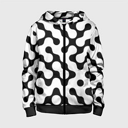 Детская толстовка на молнии Чёрно-белый растровый узор