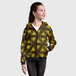 Толстовка на молнии детская Желтые треугольники, цвет: 3D-черный — фото 2