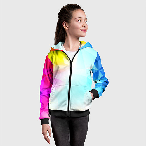 Детская толстовка на молнии Gradient colors geometry / 3D-Черный – фото 4