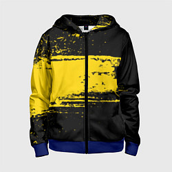 Толстовка на молнии детская Желтое граффити, цвет: 3D-синий