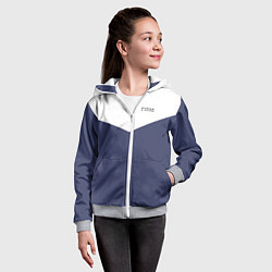 Толстовка на молнии детская FIRM бело-синий, цвет: 3D-меланж — фото 2