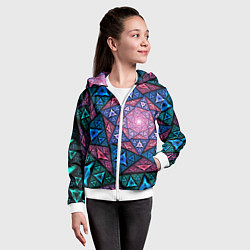 Толстовка на молнии детская Оптическая иллюзия из ромбов и дымов, цвет: 3D-белый — фото 2