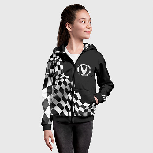Детская толстовка на молнии Changan racing flag / 3D-Черный – фото 4