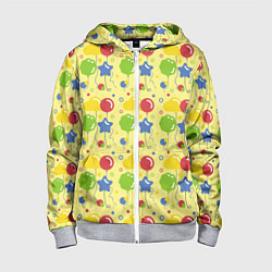 Толстовка на молнии детская Яркий праздник, цвет: 3D-меланж
