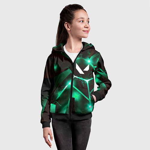 Детская толстовка на молнии Valorant разлом плит / 3D-Черный – фото 4