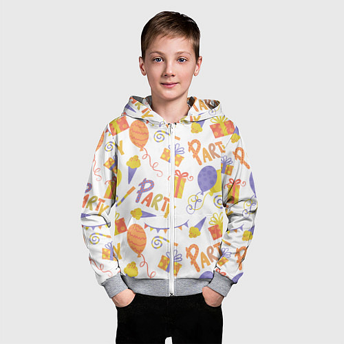 Детская толстовка на молнии Party style / 3D-Меланж – фото 3