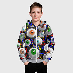 Толстовка на молнии детская Глазы, цвет: 3D-меланж — фото 2