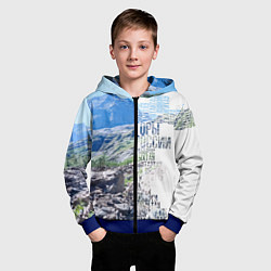 Толстовка на молнии детская Горы России, цвет: 3D-синий — фото 2