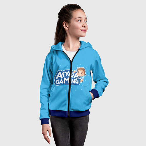Детская толстовка на молнии Агуша гейминг / 3D-Синий – фото 4
