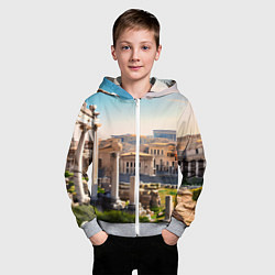 Толстовка на молнии детская Руины Рима, цвет: 3D-меланж — фото 2
