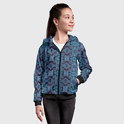 Толстовка на молнии детская Сине-фиолетовый киберпанк, цвет: 3D-черный — фото 2