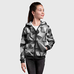 Толстовка на молнии детская Белокаменный паттерн, цвет: 3D-черный — фото 2