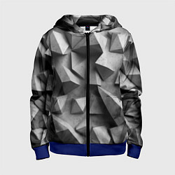 Толстовка на молнии детская Белокаменный паттерн, цвет: 3D-синий