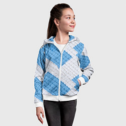 Толстовка на молнии детская Вязаная текстура, цвет: 3D-белый — фото 2