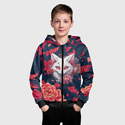 Толстовка на молнии детская Братец лис, цвет: 3D-черный — фото 2