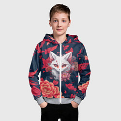 Толстовка на молнии детская Братец лис, цвет: 3D-меланж — фото 2