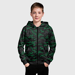 Толстовка на молнии детская Точечный камуфляжный узор Spot camouflage pattern, цвет: 3D-черный — фото 2