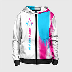 Детская толстовка на молнии Assassins Creed neon gradient style: по-вертикали