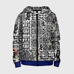 Толстовка на молнии детская Орнамент древних цивилизаций, цвет: 3D-синий
