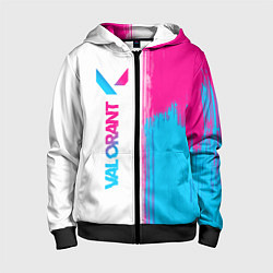 Детская толстовка на молнии Valorant neon gradient style: по-вертикали