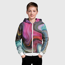 Толстовка на молнии детская Pink wave, цвет: 3D-белый — фото 2
