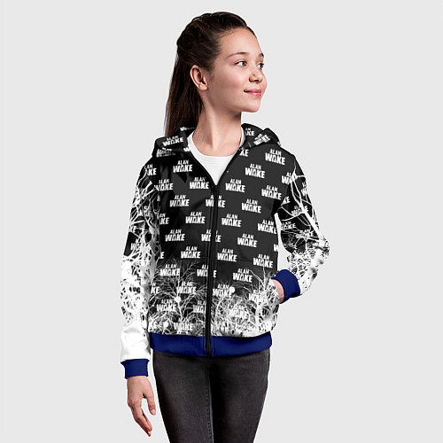 Детская толстовка на молнии Алан Вейк узор / 3D-Синий – фото 4