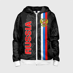 Детская толстовка на молнии Russia black style