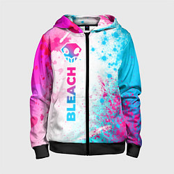 Детская толстовка на молнии Bleach neon gradient style: по-вертикали