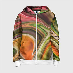 Толстовка на молнии детская Waves colors, цвет: 3D-белый