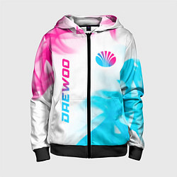 Толстовка на молнии детская Daewoo neon gradient style: надпись, символ, цвет: 3D-черный