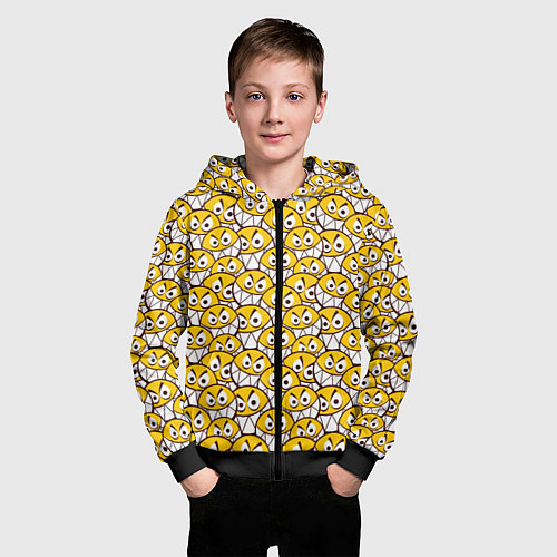 Детская толстовка на молнии Злые cмайлы / 3D-Черный – фото 3