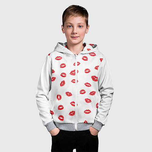 Детская толстовка на молнии Kiss / 3D-Меланж – фото 3