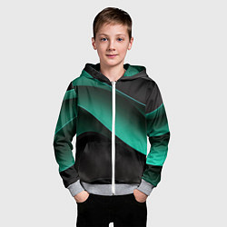 Толстовка на молнии детская Абстрактная зеленая текстура, цвет: 3D-меланж — фото 2