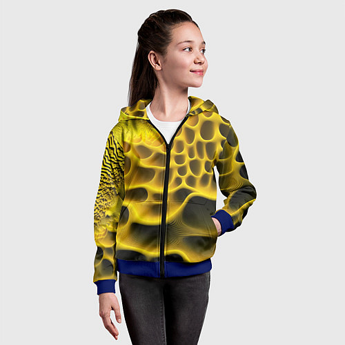 Детская толстовка на молнии Yellow background / 3D-Синий – фото 4