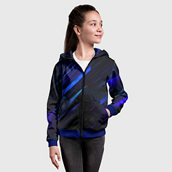 Толстовка на молнии детская Blue black texture, цвет: 3D-синий — фото 2