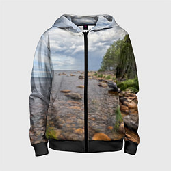 Детская толстовка на молнии Лодка на Ладоге