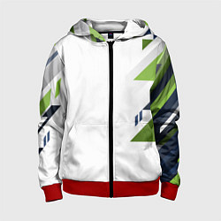 Толстовка на молнии детская Геометрическая абстракция вектор, цвет: 3D-красный