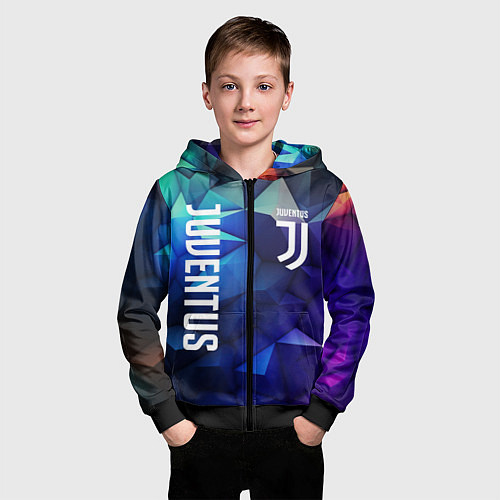 Детская толстовка на молнии Juventus logo blue / 3D-Черный – фото 3