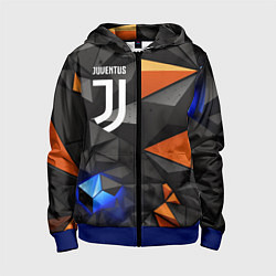 Толстовка на молнии детская Juventus orange black style, цвет: 3D-синий